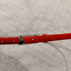 JCrew Bright Red Patent Skinny Belt - XS